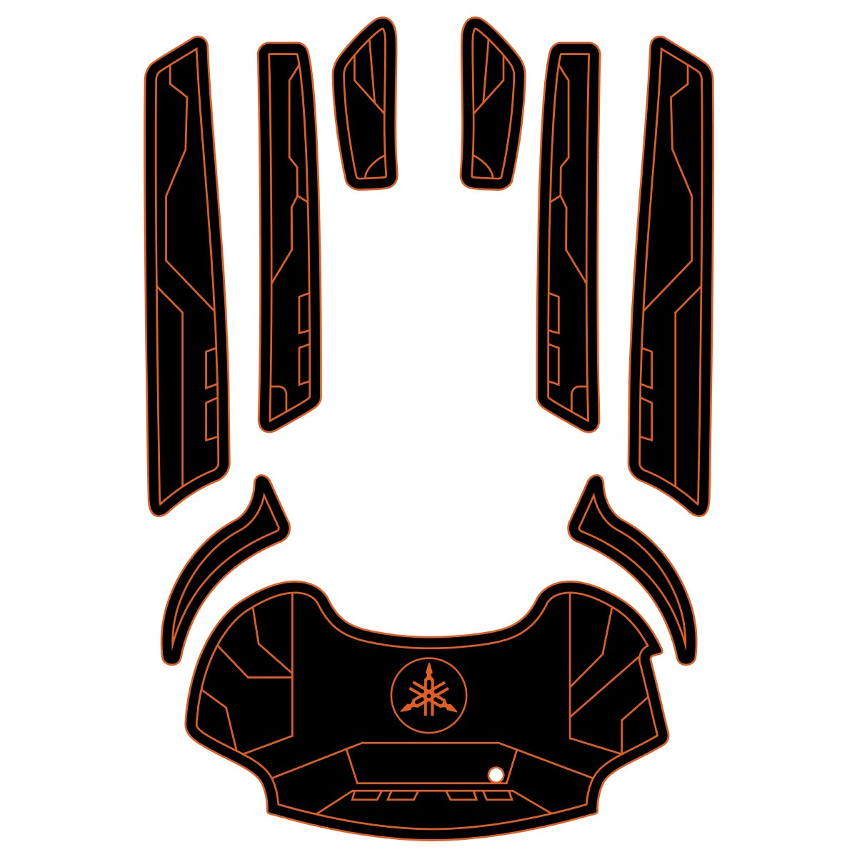 2010-2011 Yamaha FX HO EVA Foam Boat Flooring Jet Ski Traction Mats Hzchione Black Orange