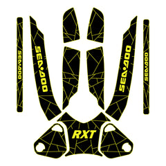 2010-2015 Sea Doo RXT + RXT-X + Wake Pro 215 Customize Jet Ski Mats Non-Slip Motorboat Traction Mat Hzchione Black Neon Yellow Set