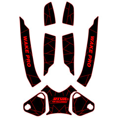 2010-2015 Sea Doo RXT + RXT-X + Wake Pro 215 Customize Jet Ski Mats With Gunnel Pads Hzchione Black Red-Irregular Line