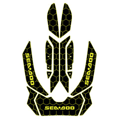 2012-2019 Sea Doo RXP-X 300 Customize Jet Ski Mats Non-Slip Motorboat Traction Mat Hzchione Black Neon Yellow-Hexagon