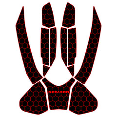2016-2017 Sea Doo RXT-X 300 Customize Jet Ski Mats Non-Slip Motorboat Traction Mat Hzchione Black Red-Hexagon