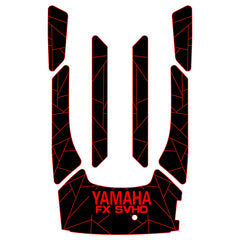 2012-2018 Yamaha FX SVHO/FX SHO EVA Foam Boat Flooring Jet Ski Traction Mats Hzchione Black Red-FXSHVO