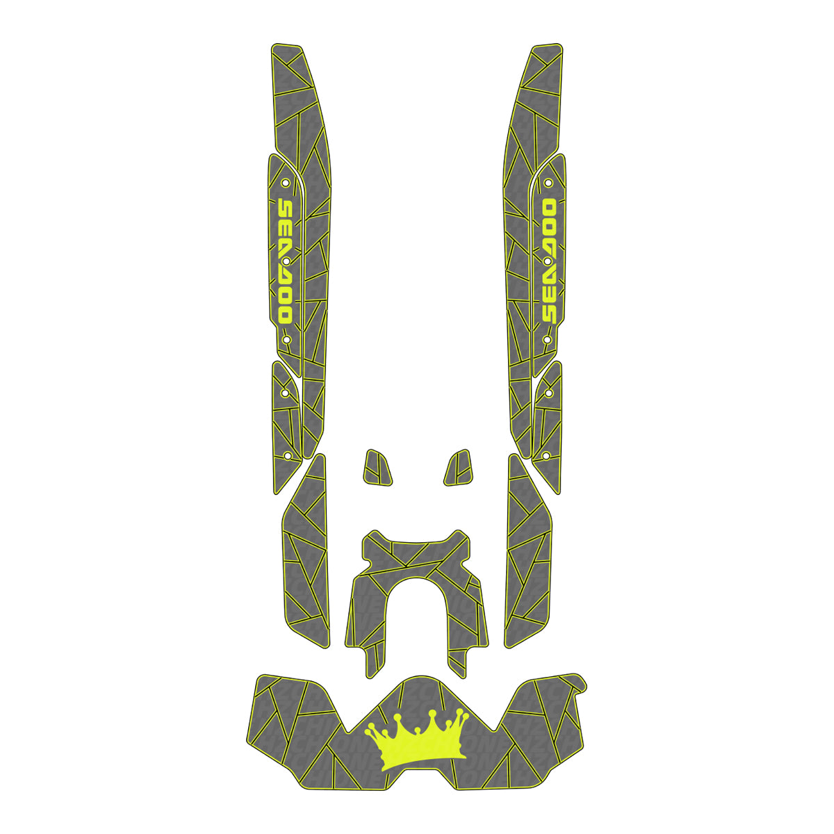 2018 Sea Doo RXT-X 300 Customize Jet Ski Mats Non-Slip Motorboat Traction Mat Hzchione Medium Gray + Neon Yellow + Black