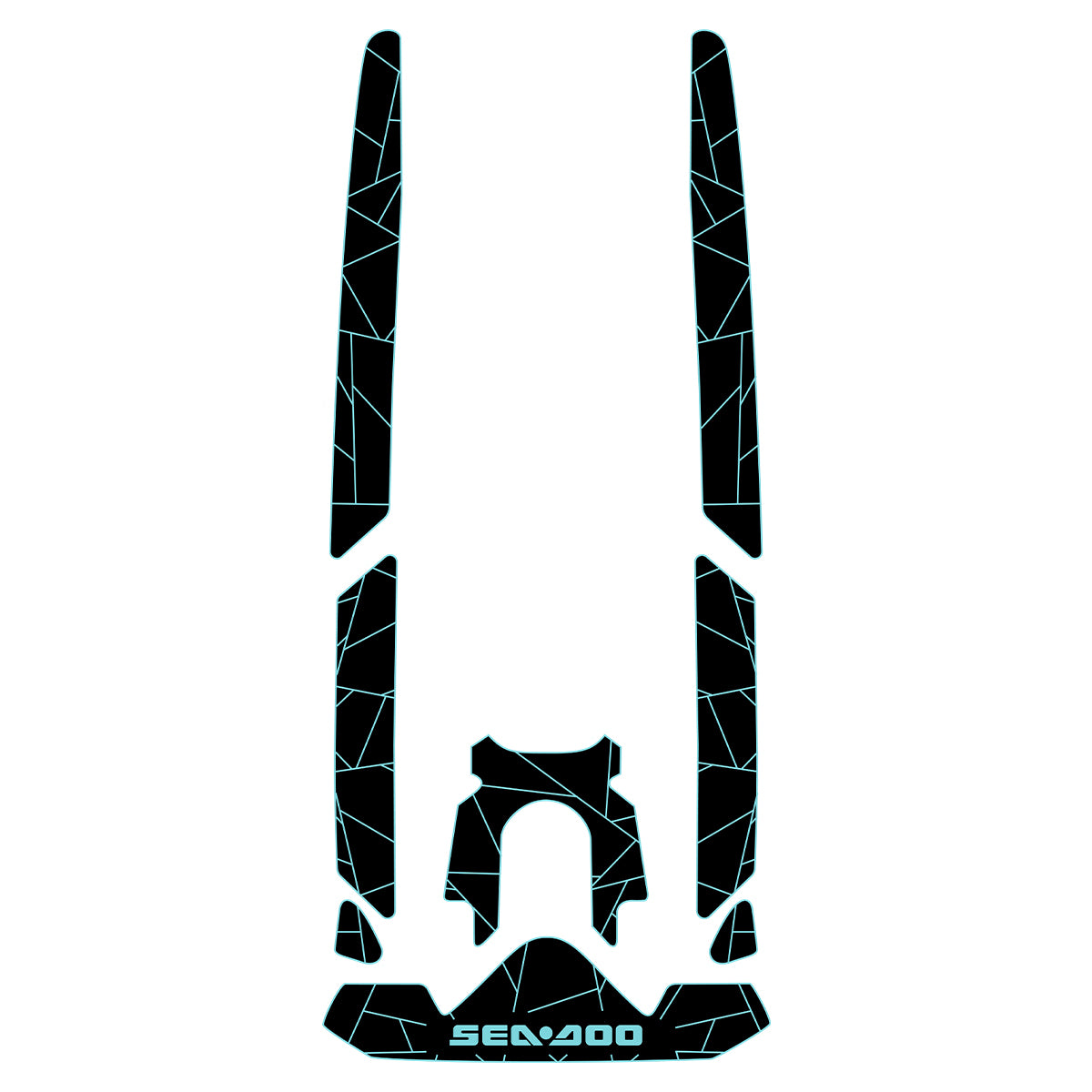 2020-2025 Sea-Doo WAKE PRO 170 Customize Jet Ski Mats Non-Slip Motorboat Traction Mat Hzchione Black Cyan