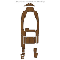 2019 Jeanneau Cap Camarat 9.0 WA Swim Platform Cockpit Traction Mats Eva Foam Boat Flooring Marine Decking