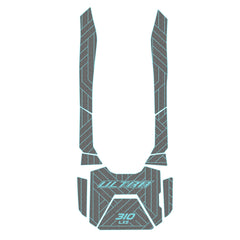 2022-2025 KAWASAKI ULTRA 160LX/310LX/310LX-S Jet Ski Boat Flooring EVA Foam Decking Traction Mat Hzchione Dark Gray Cyan Parallel Stripes
