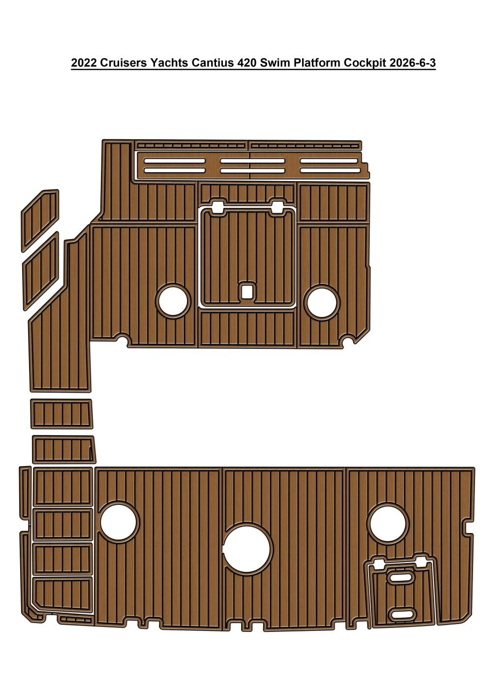 2022 Cruisers Yachts Cantius 420 Cockpit Pad Traction Mats Eva Foam Boat Flooring Marine Decking Hzchione