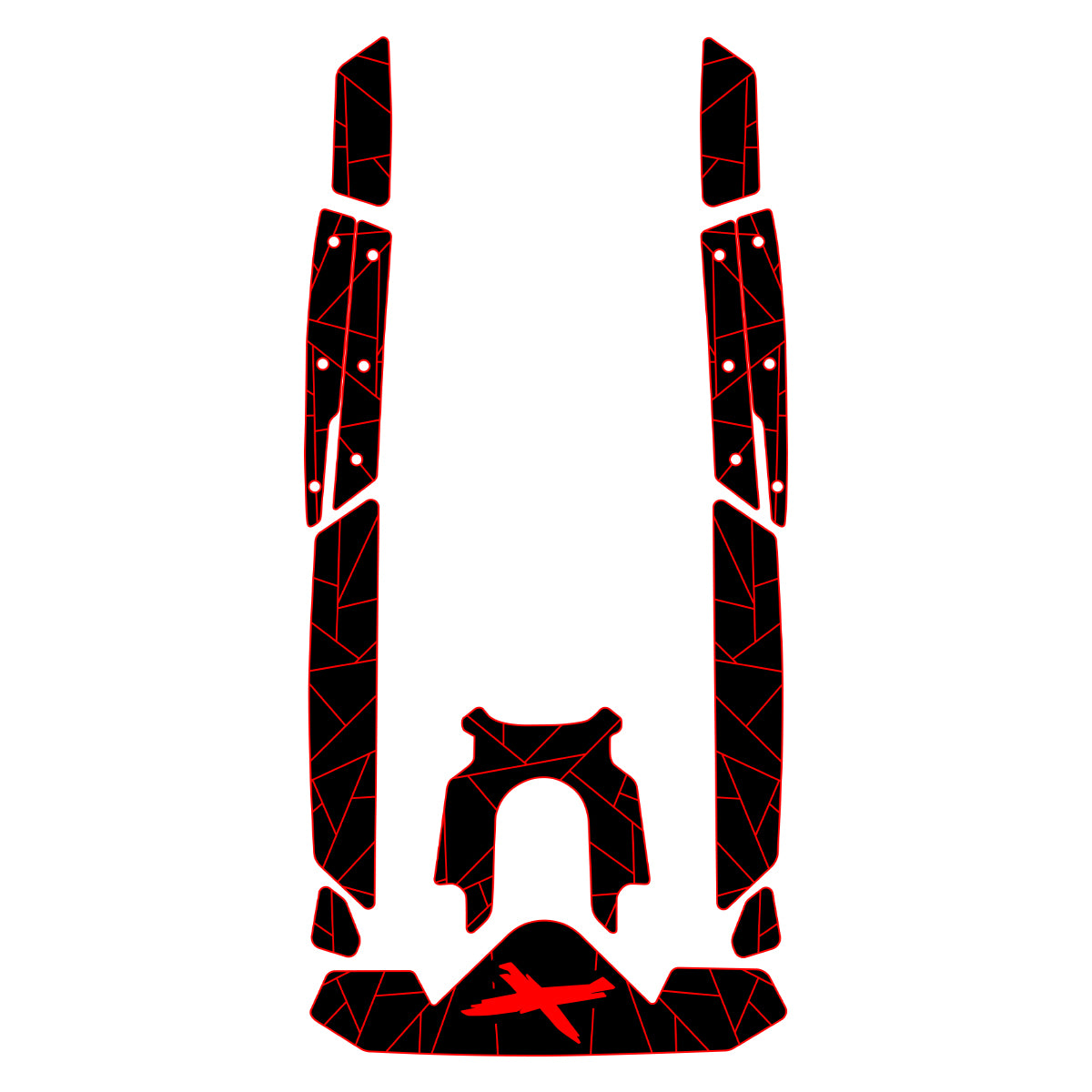 2024-2025 Sea-Doo GTR-X Customize Jet Ski Mats Non-Slip Motorboat Traction Mat Hzchione Black Red-X