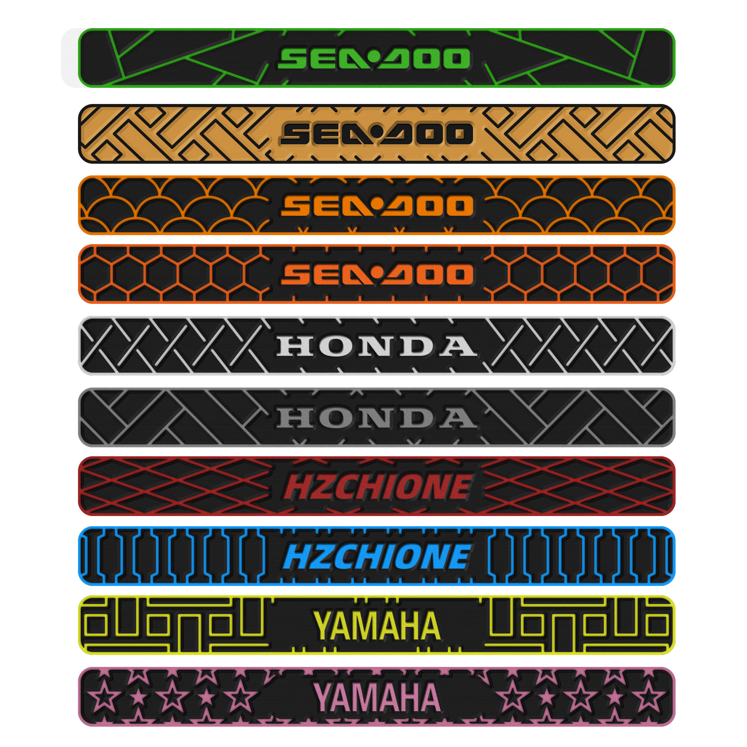 Hzchione PWC Traction Gunnel Pad Non-Slip Jet Ski Side Mat Custom Design Hzchione