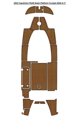 2025 Capoforte FX240 Swim Platform Cockpit Traction Mats Eva Foam Boat Flooring Marine Decking