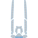 2020-2025 Sea-Doo WAKE PRO 170 Customize Jet Ski Mats Non-Slip Motorboat Traction Mat Hzchione Light Gray Blue-Polygon