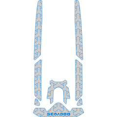 2020-2025 Sea-Doo WAKE PRO 170 Customize Jet Ski Mats Non-Slip Motorboat Traction Mat Hzchione Light Gray Blue-Polygon