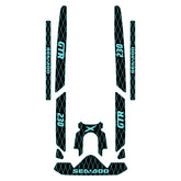 2020-2025 Sea Doo GTR 230 Customize Jet Ski Mats Non-Slip Motorboat Traction Mat Hzchione Black Cyan Set-Diamond