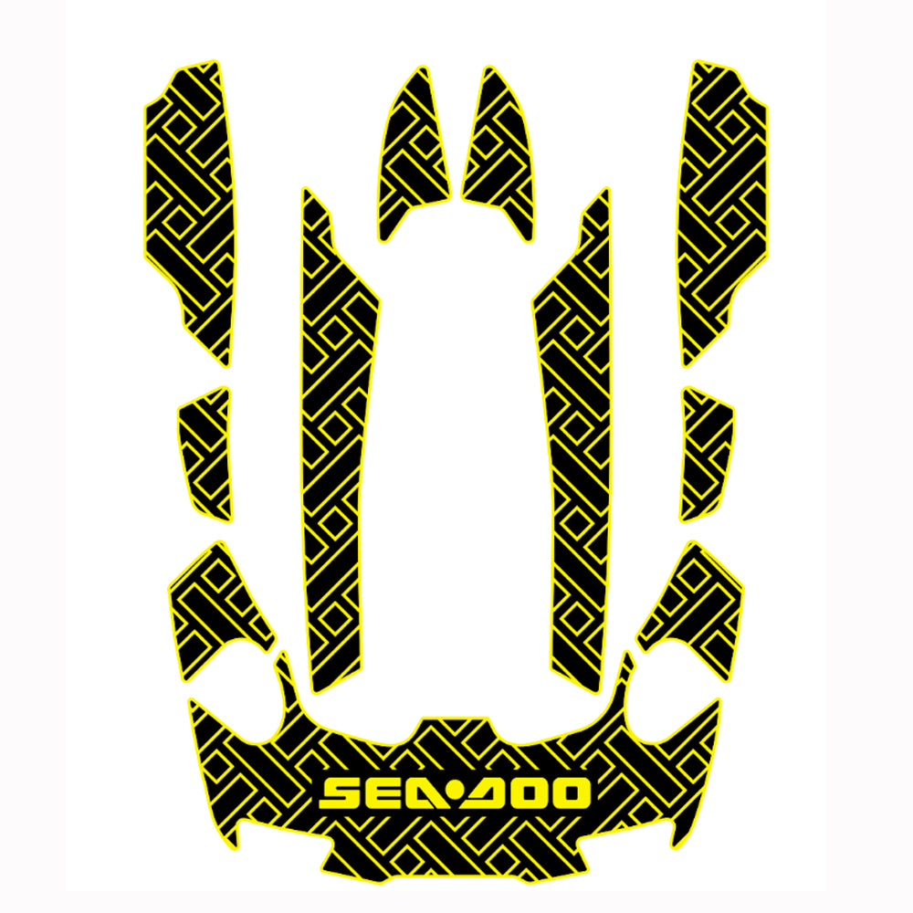 2009-2016 Sea Doo RXT is + as 255 + 260 Customize Jet Ski Mats Non-Slip Motorboat Traction Mat Hzchione Black Yellow-Rectangle