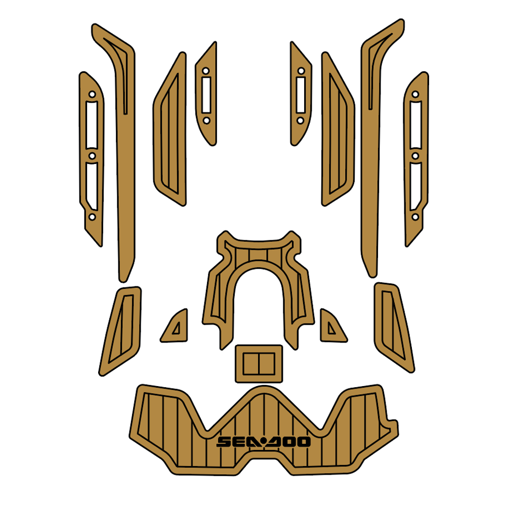 2019-2020 Sea Doo RXT-300 Customize Jet Ski Mats Non-Slip Motorboat Traction Mat Hzchione Brown Black