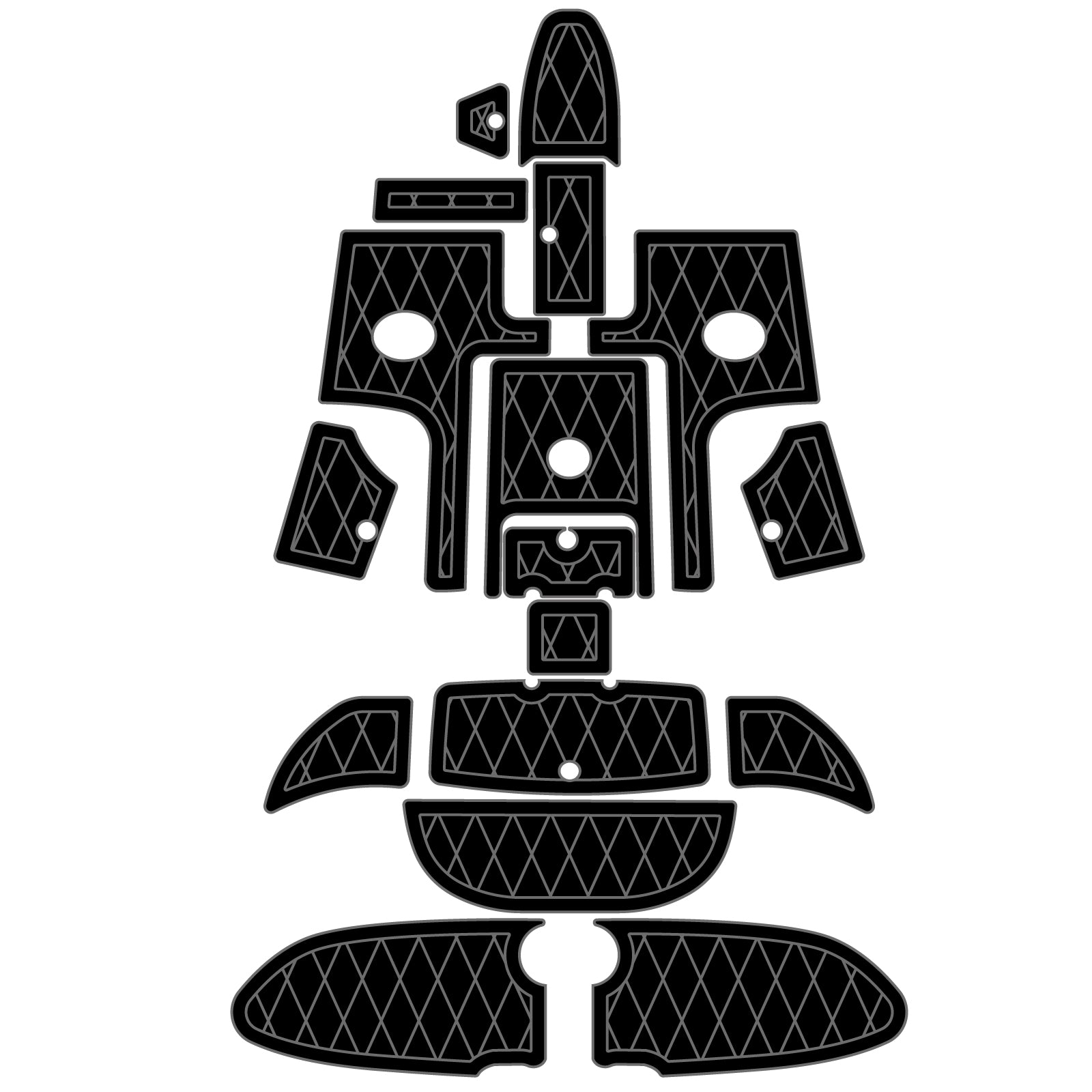 2005-2006 Yamaha AR SR SX 230 Diamond Texture Swim Platform Cockpit Pad Boat Kit EVA Boat Flooring Foam Decking Mat Hzchione Black + Gray - Diamond