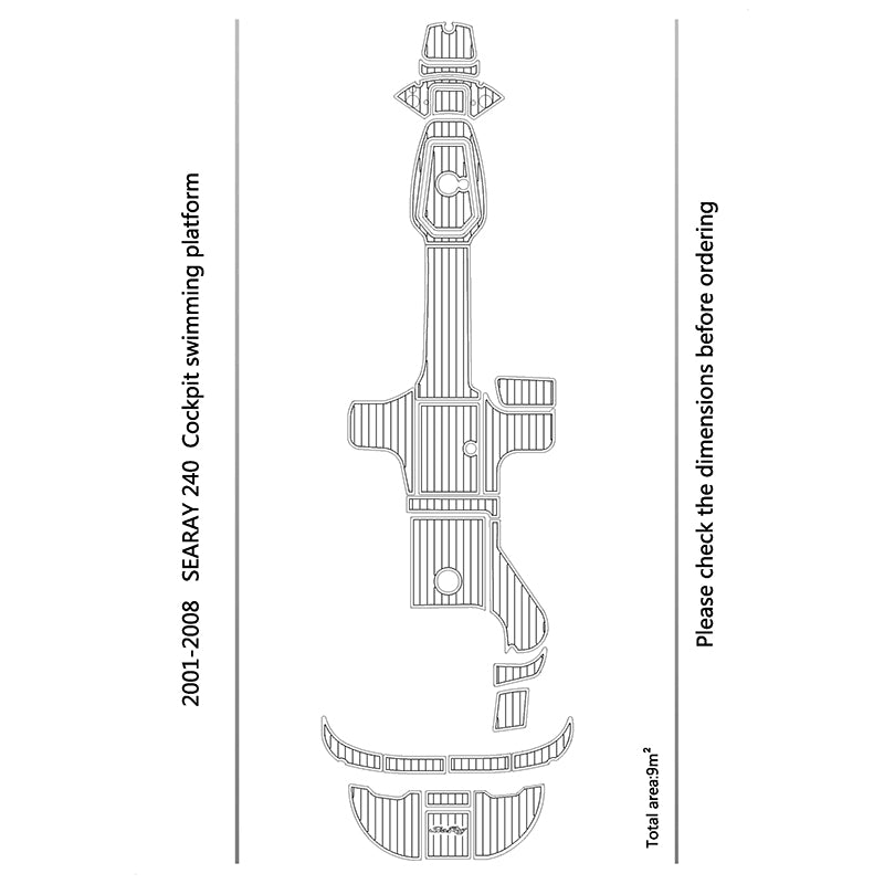 2001-2008 Sea Ray 240 Eva Foam Boat Flooring Faux Teak Boat Deck Foam Boat Decking Marine Mat Cockpit Swim Platform Pads Hzchione