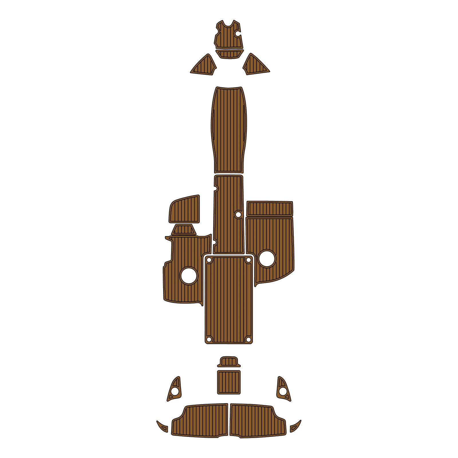 2015 Yamaha 242 Swim Platform Cockpit Pad Boat Kit EVA Boat Flooring Foam Decking Mat Hzchione Light Brown + Black Faux Teak