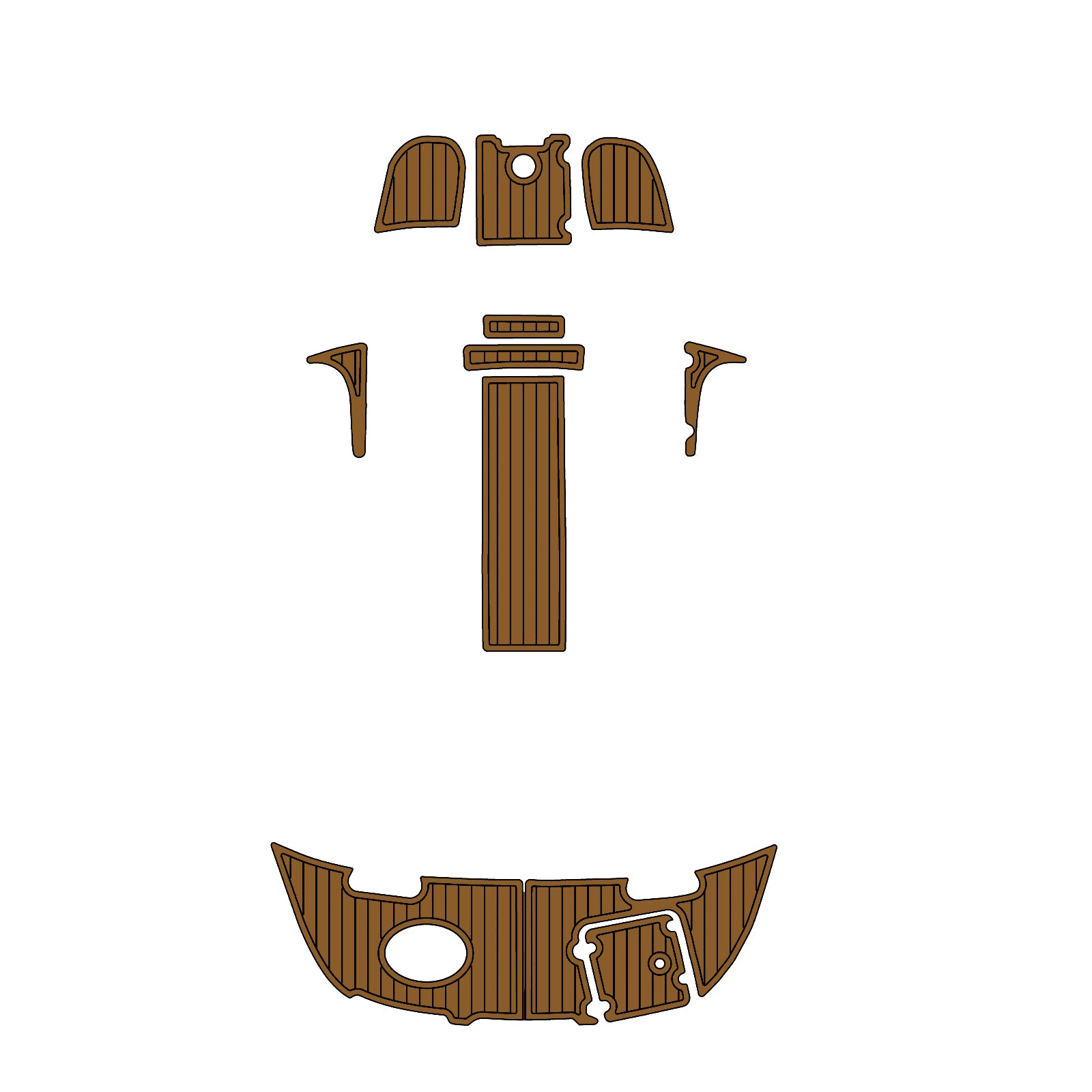 Chaparral 233 Explorer Swim Platform Cockpit Pad EVA Teak Decking Mat Hzchione Faux Teak Light Brown Black