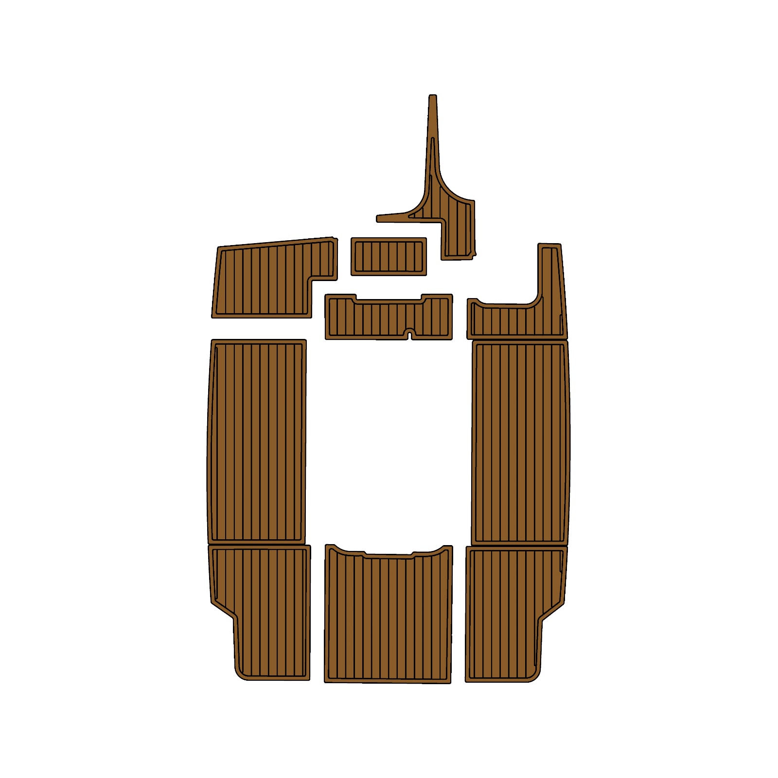 2002 MasterCraft 190 Swim Platform Cockpit Pad EVA Teak Decking Mat Hzchione Light Brown Black Faux Teak