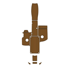 2016 Yamaha 242 Swim Platform Cockpit Pad Boat Kit EVA Boat Flooring Foam Decking Mat Hzchione Light Brown + Black Faux Teak
