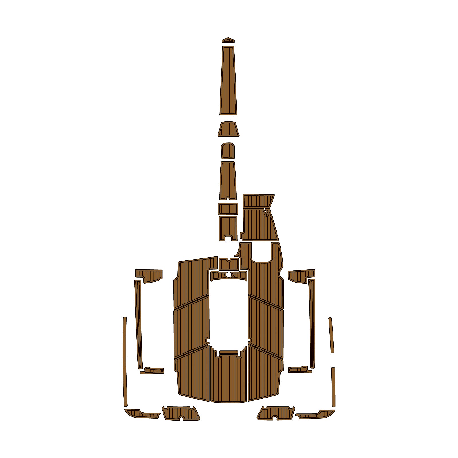 2016-2018 MasterCraft Prostar Swim Platform Cockpit Pad EVA Teak Decking Mat Hzchione Faux Teak Light Brown Black