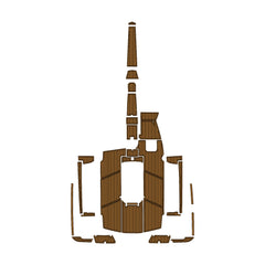 2016-2018 MasterCraft Prostar Swim Platform Cockpit Pad EVA Teak Decking Mat Hzchione Faux Teak Light Brown Black