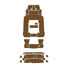 2016 Yamaha 190FSH Sport Swim Platform Cockpit Pad Boat Kit EVA Boat Flooring Foam Decking Mat Hzchione Light Brown + Black Faux Teak