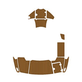 2011 Chaparral 224 Swim Platform Cockpit Pad EVA Synthetic Teak Decking Boats Mat Hzchione Light Brown Black Faux Teak