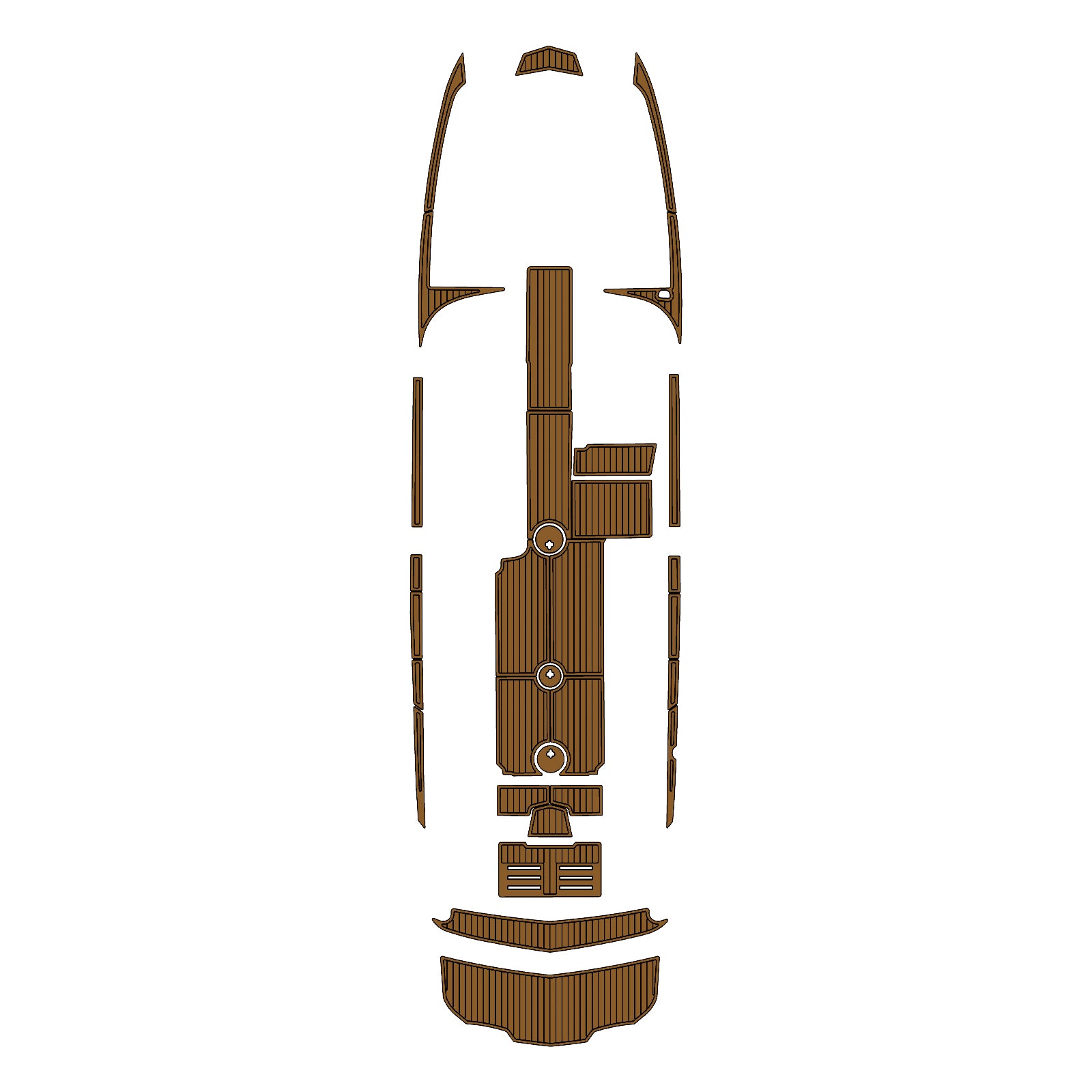2021 MasterCraft NXT24 Swim Platform Cockpit Pad EVA Teak Decking Mat Hzchione Faux Teak Light Brown Black
