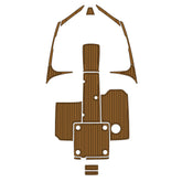 2017 Yamaha AR195 Swim Platform Cockpit Pad Boat Kit EVA Boat Flooring Foam Decking Mat Hzchione Light Brown + Black Faux Teak