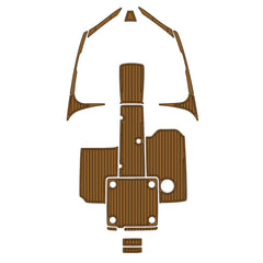 2017 Yamaha AR195 Swim Platform Cockpit Pad Boat Kit EVA Boat Flooring Foam Decking Mat Hzchione Light Brown + Black Faux Teak