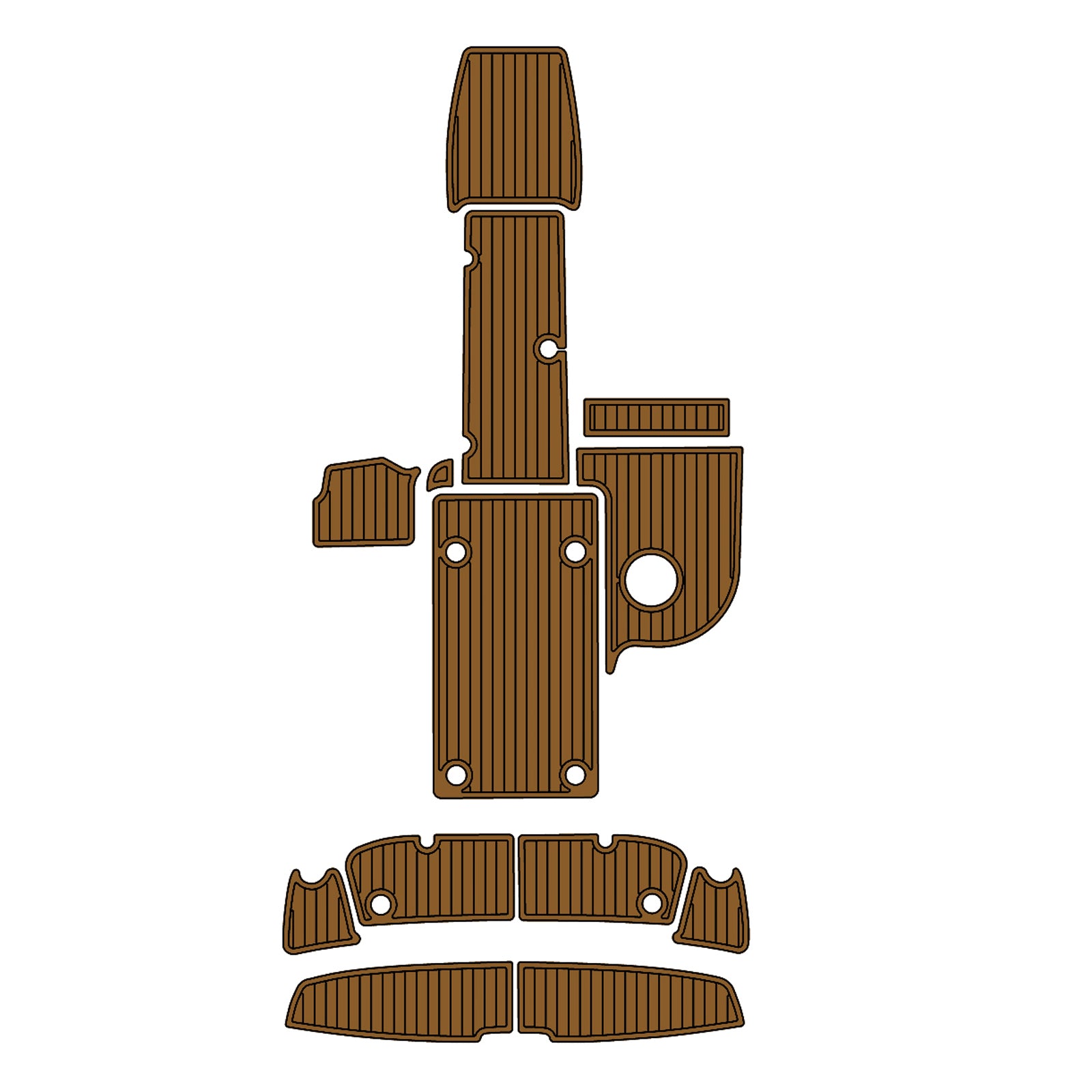 2013 Yamaha AR 210 Swim Platform Cockpit Pad Boat Kit EVA Boat Flooring Foam Decking Mat Hzchione Light Brown + Black Faux Teak