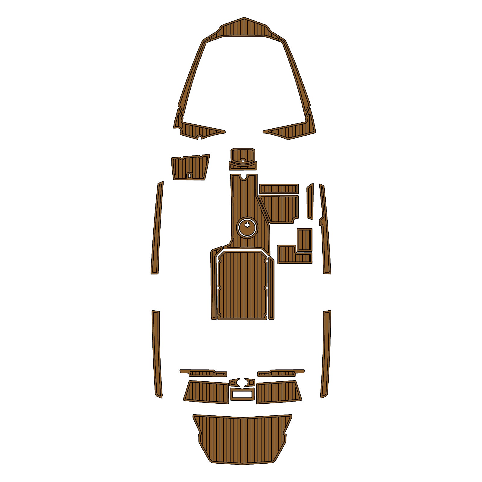 2022 Malibu 21 LX Swim Platform Cockpit Pad EVA Teak Decking Mat Hzchione Faux Teak Light Brown Black