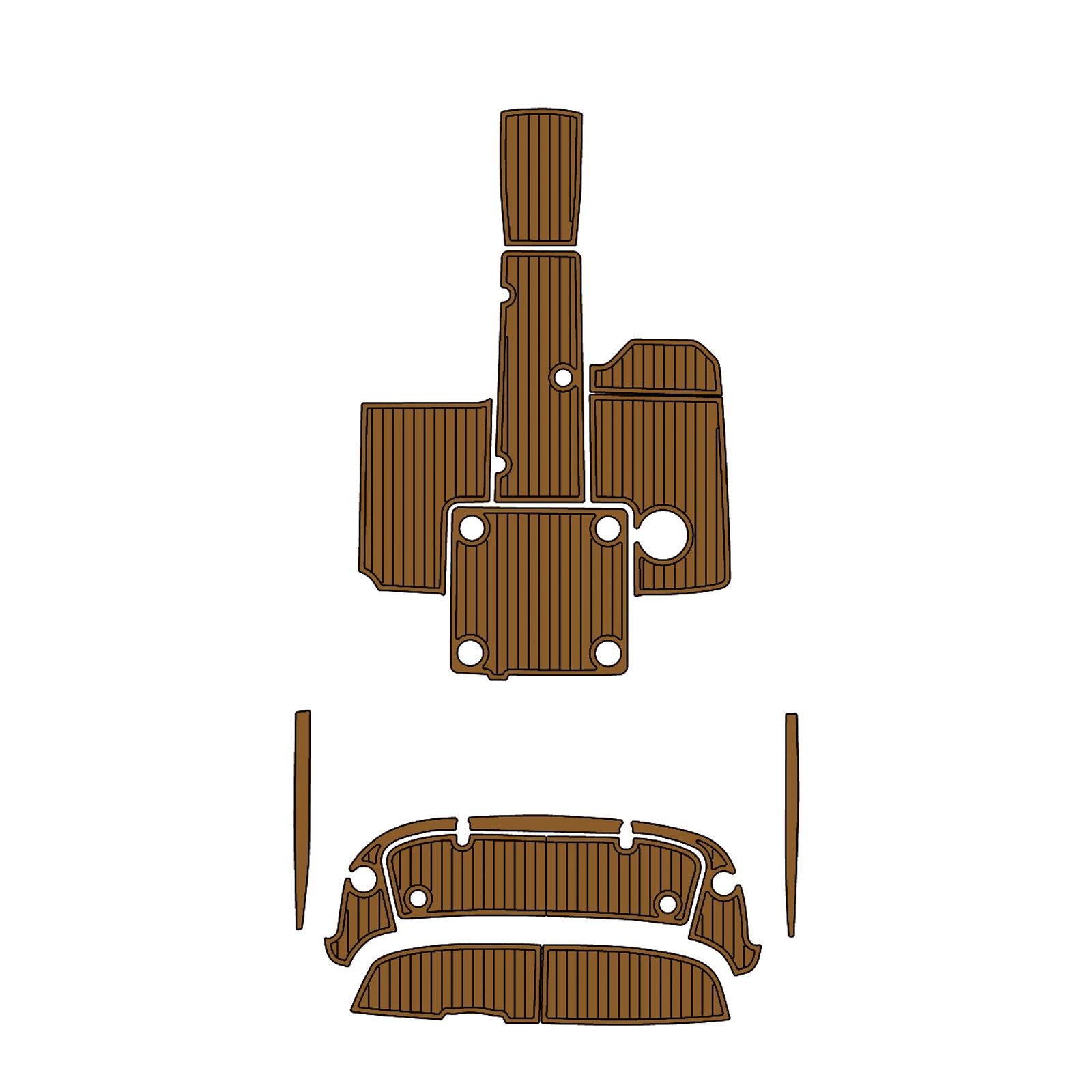 2012 Yamaha AR 190 Swim Platform Cockpit Pad Boat Kit EVA Boat Flooring Foam Decking Mat Hzchione Light Brown + Black Faux Teak