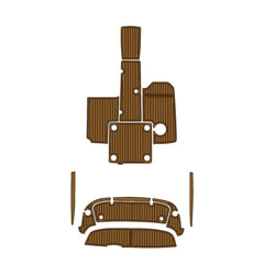 2012 Yamaha AR 190 Swim Platform Cockpit Pad Boat Kit EVA Boat Flooring Foam Decking Mat Hzchione Light Brown + Black Faux Teak