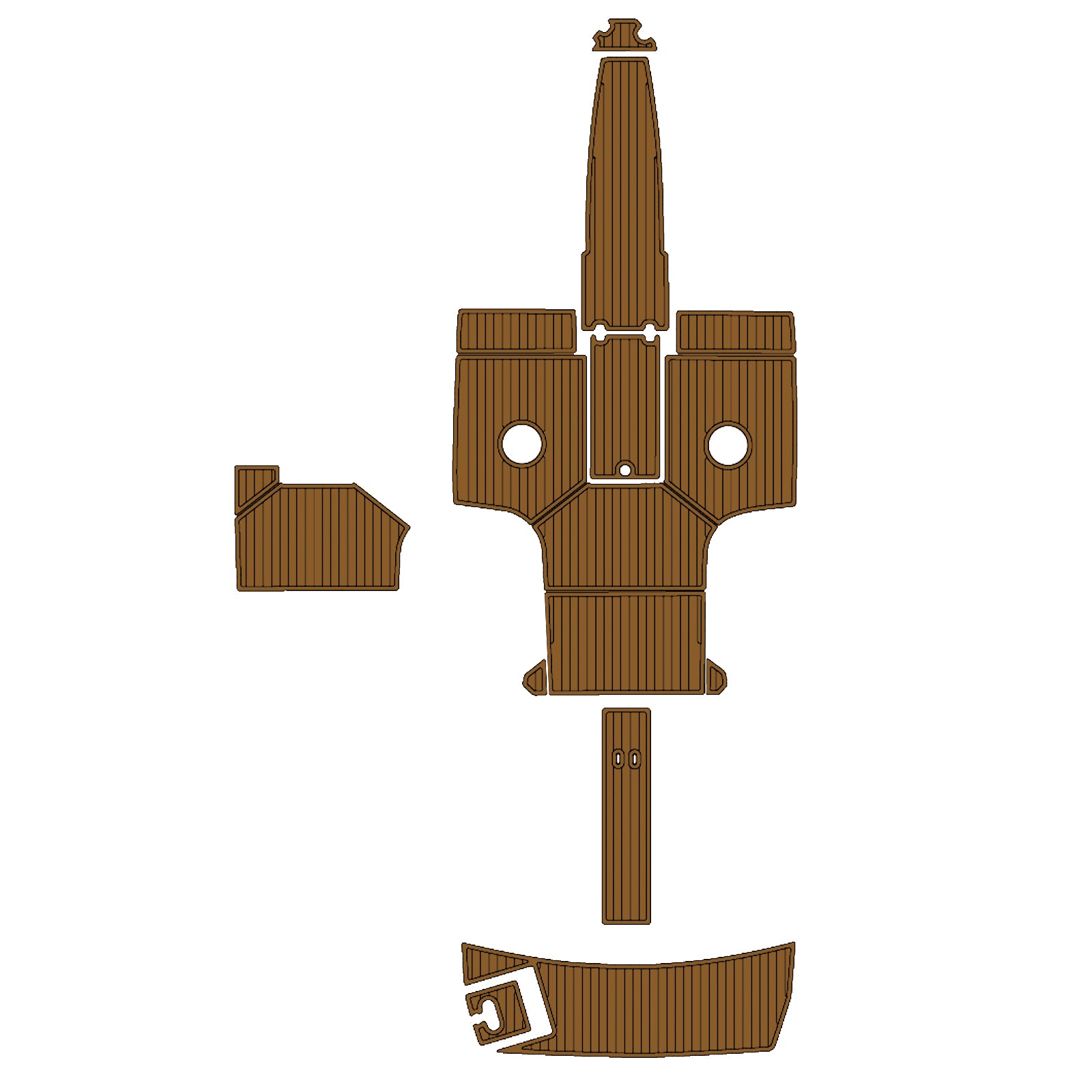 2016-2017 Regal 2300 RX Eva Foam Boat Flooring Boat Decking Hzchione Brown Black