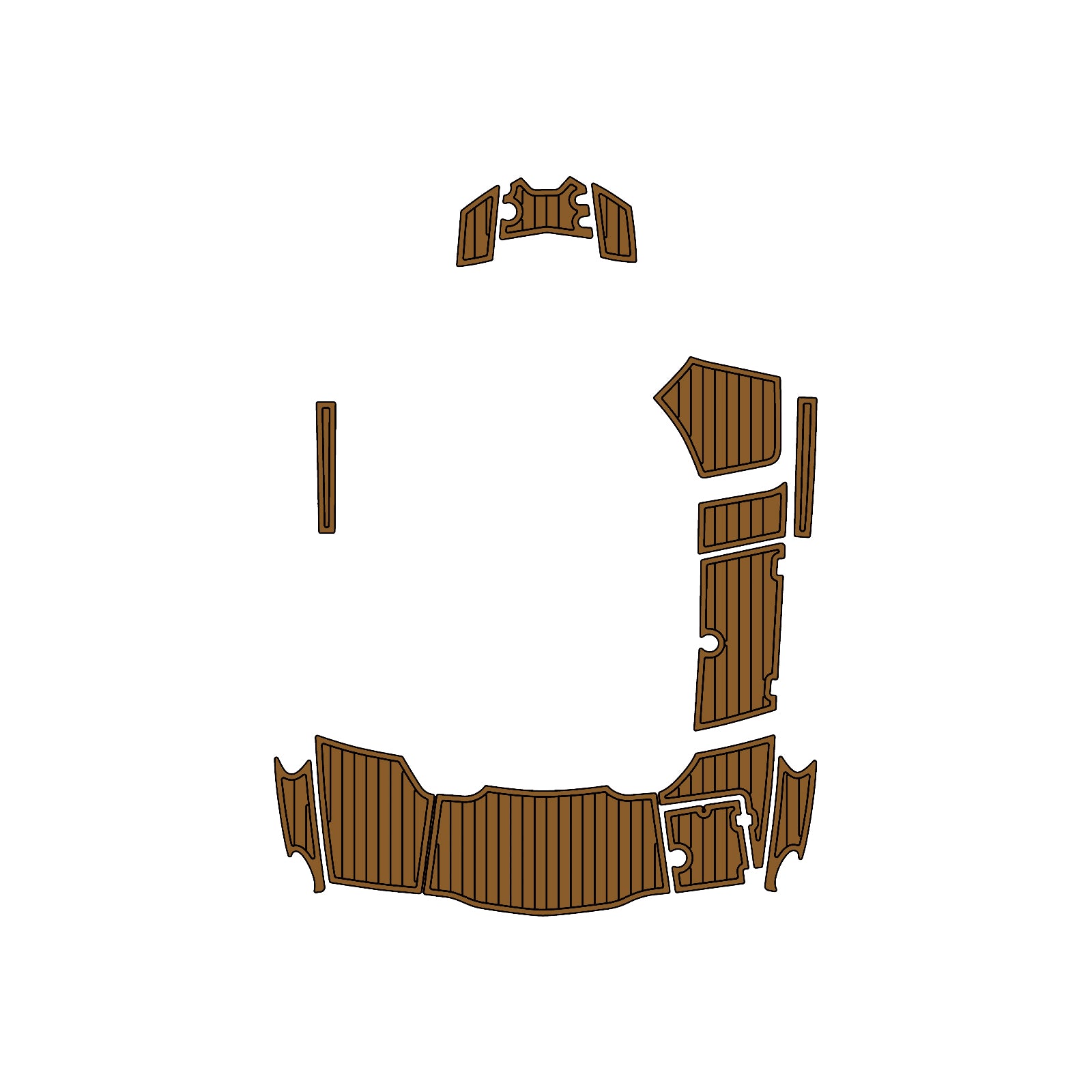 2011 Chaparral 226 Swim Platform Cockpit Pad EVA Teak Decking Boats Mat Hzchione Light Brown Black Faux Teak