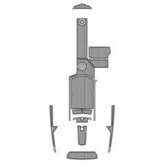 2017-2020 Supra SR Swim Platform Cockpit Pad EVA Teak Decking Mat Hzchione Faux Teak Light Gray Black