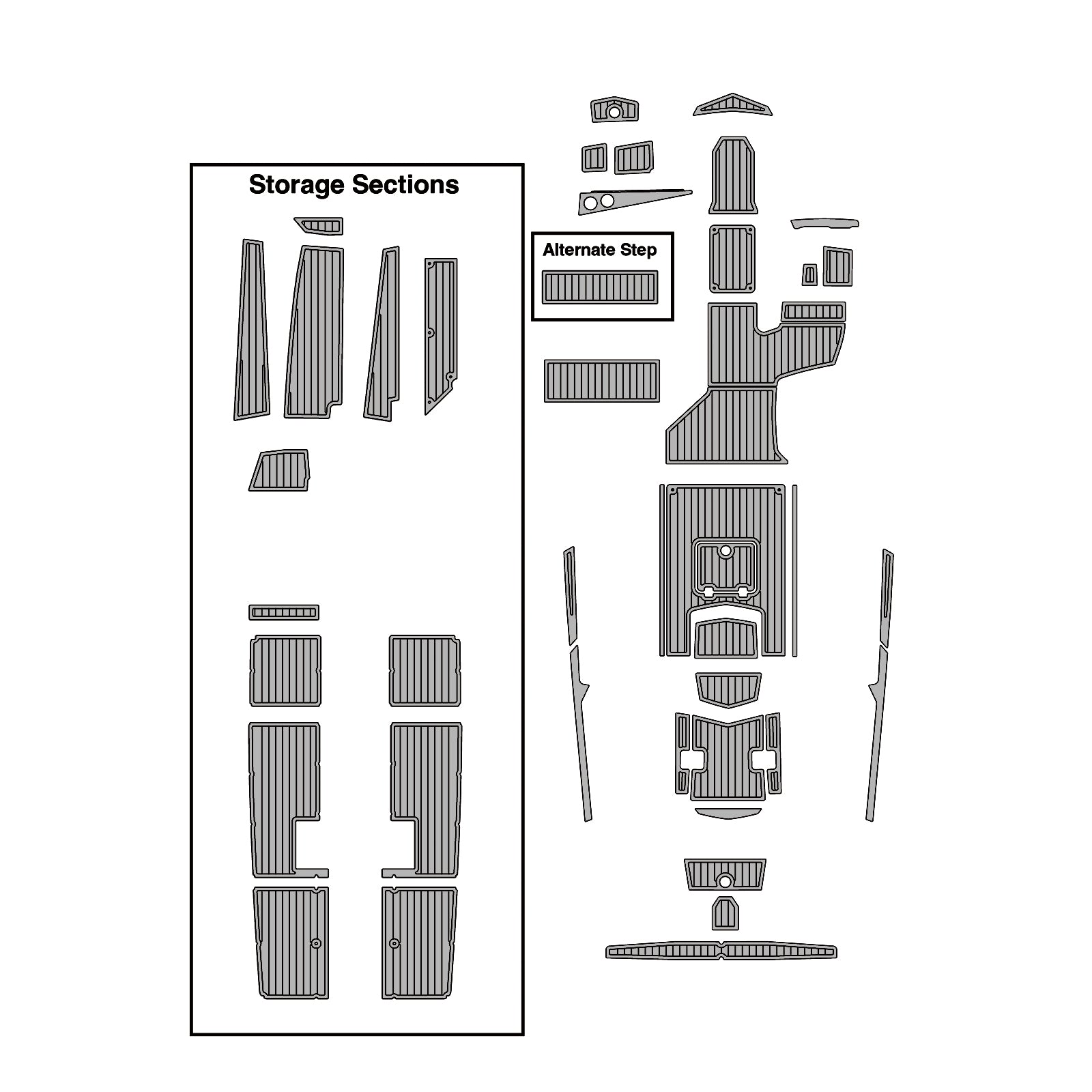 2019 Tige ZX1 Eva Foam Boat Flooring Faux Teak Boat Deck Foam Boat Decking Marine Mat Cockpit Swim Platform Pads Hzchione Light Gray Black
