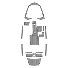 2022 Malibu 21 LX Swim Platform Cockpit Pad EVA Teak Decking Mat Hzchione Faux Teak Light Gray Black