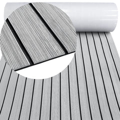 Hzchione Boat Flooring EVA Foam H-Groove Slots Self-Adhesive Anti Slip Mats Roll Sheet Light Gray Black For Yacht RV Golf Cart Pool Cooler Top Hzchione
