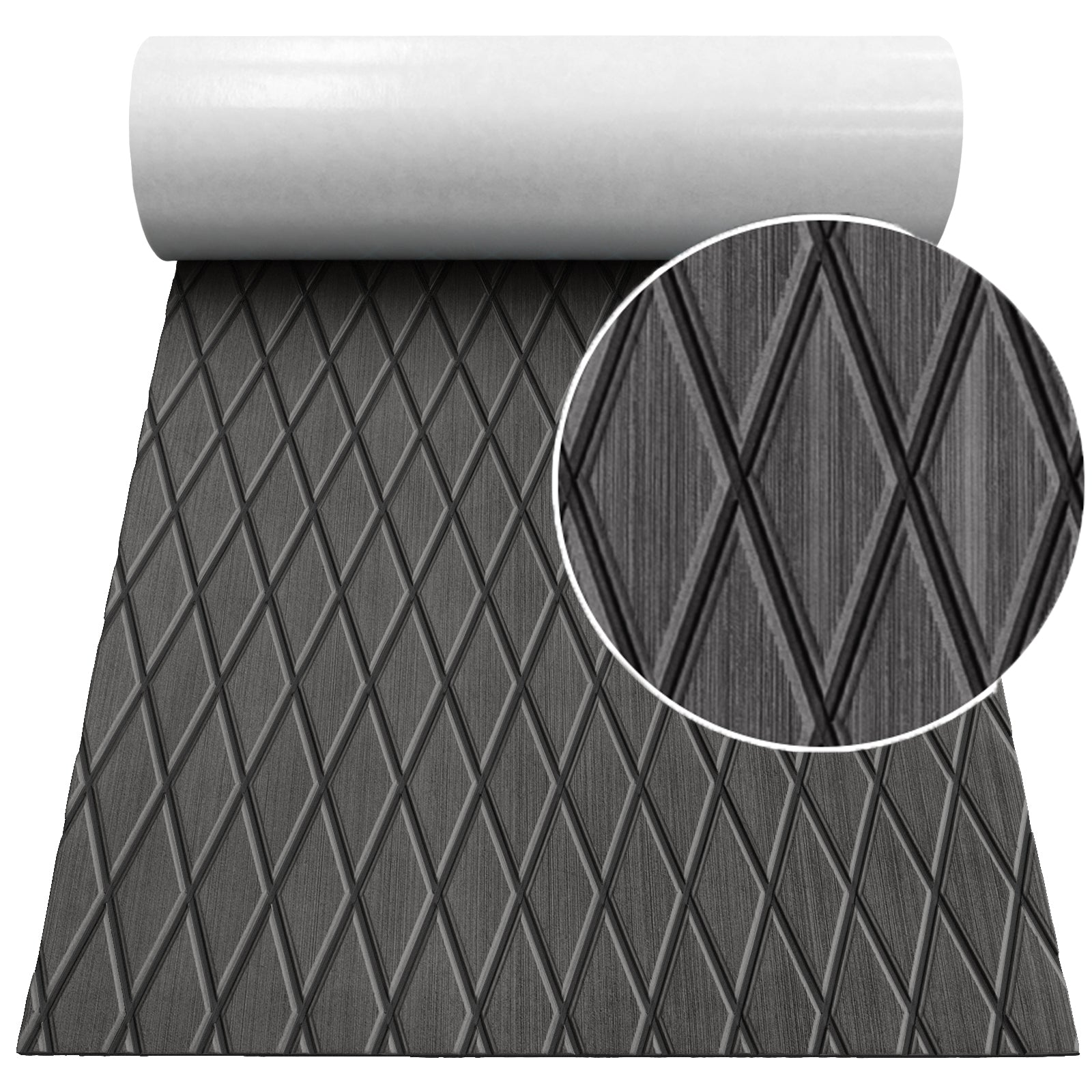 Hzchione 74.81"x27.56" Diamond EVA Foam Boat Decking Traction Pad For Yacht RV Golf Cart Pool Ramp Hzchione 11C Gray + Black