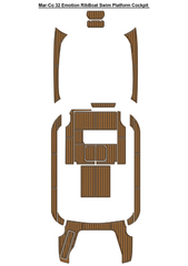 Mar-Co 32 Emotion RibBoat Swim Platform Cockpit Traction Mats Eva Foam Boat Flooring Marine Decking Hzchione