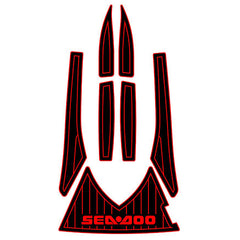 2003-2008 Sea Doo GTX Customize Jet Ski Mats Non-Slip Motorboat Traction Mat Hzchione Black Red-Vertical line