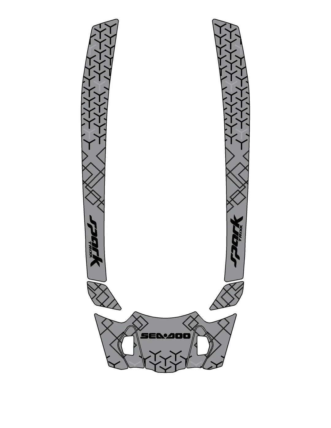 2024 Sea Doo SPARK TRIXX 1 & 2 UP Customize Jet Ski Mats Non-Slip Motorboat Traction Mat Hzchione Light Gray Black