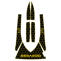 2003-2008 Sea Doo GTX Customize Jet Ski Mats Non-Slip Motorboat Traction Mat Hzchione Black Yellow-Hexagon