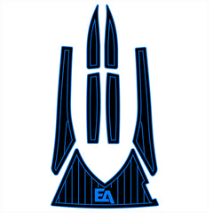 2002-2003 Sea Doo GTX DI Customize Jet Ski Mats Non-Slip Motorboat Traction Mat Hzchione Black Blue-Vertical line