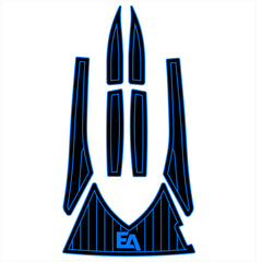 2003-2008 Sea Doo GTX Customize Jet Ski Mats Non-Slip Motorboat Traction Mat Hzchione Black Blue-Vertical line