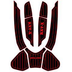 2016-2017 Sea Doo GTX Ltd 215 + 230 + 300 Customize Jet Ski Mats Non-Slip Motorboat Traction Mat Hzchione Black Red